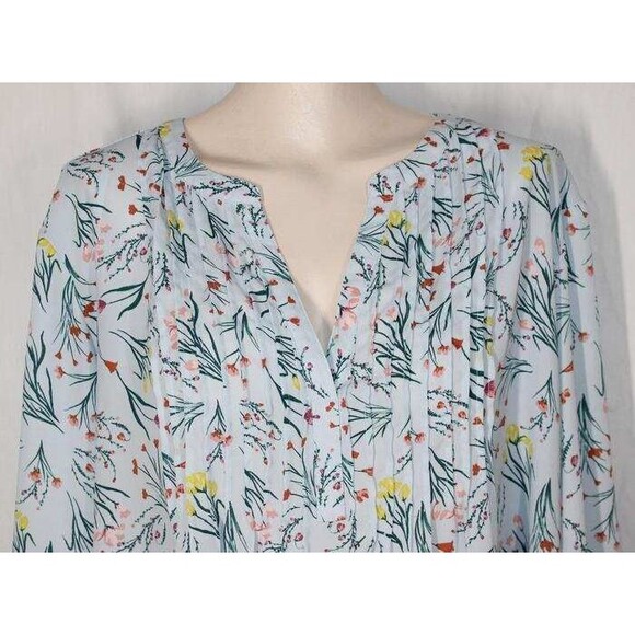 Style & Co XXL Pale Blue Floral Garden Print Flowy Long Sleeve Tunic Top - Picture 5 of 5